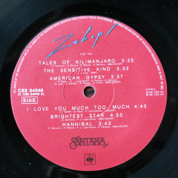 Santana - Zebop! | CBS (CBS 84946)