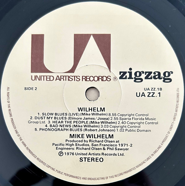 Mike Wilhelm - Wilhelm | United Artists Records (UA-ZZ-1) - 4