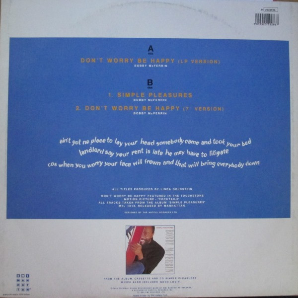 Bobby McFerrin - Don't Worry, Be Happy | EMI-Manhattan Records (14 2029286)