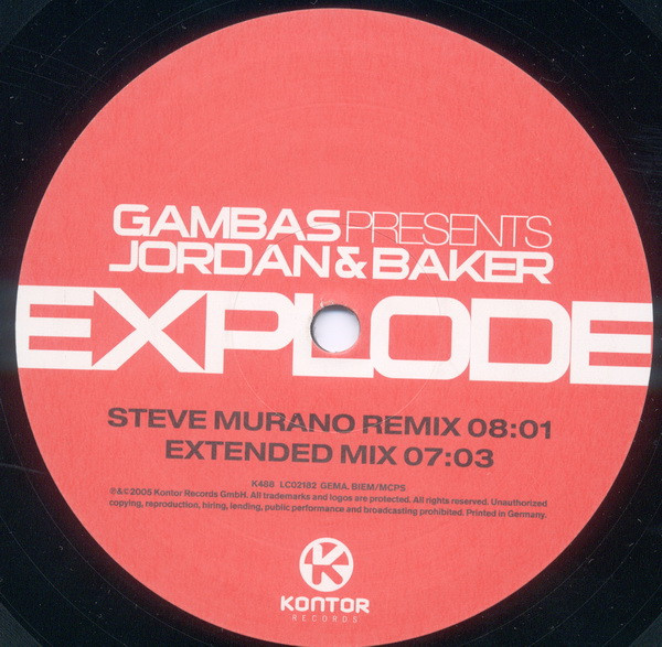 Gambas Presents Jordan & Baker - Explode | Kontor Records (K488) - 3