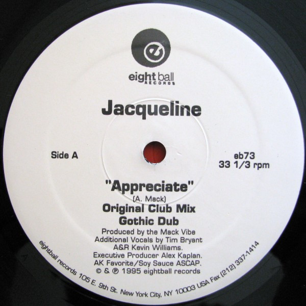 Jacqueline - Appreciate | Eightball Records (eb73) - 2 Jacqueline - Appreciate | Eightball Records (eb73) - 2