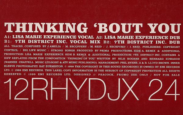 Jamelia - Thinking 'Bout You (Club Mixes) | Rhythm Series (12RHYDJX 24) - 7 Jamelia - Thinking 'Bout You (Club Mixes) | Rhythm Series (12RHYDJX 24) - 7