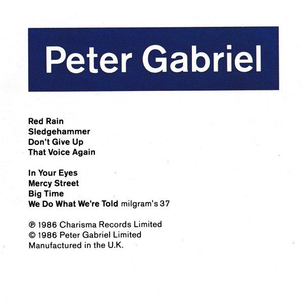 Peter Gabriel - So | Charisma (PG 5) - 7 Peter Gabriel - So | Charisma (PG 5) - 7