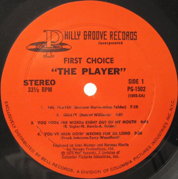 First Choice - The Player | Philly Groove Records Incorporated (PG 1502) - 3 First Choice - The Player | Philly Groove Records Incorporated (PG 1502) - 3