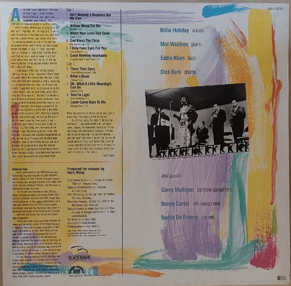 Billie Holiday - At Monterey / 1958 | BlackHawk Records (BKH 50701) - 2