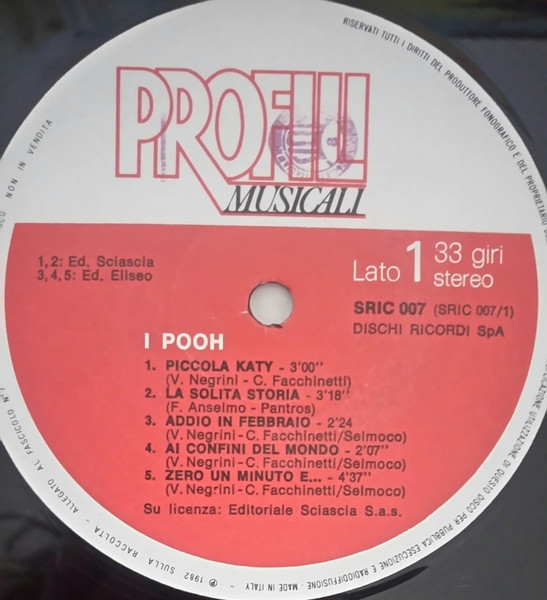 Pooh - I Pooh | Profili Musicali (SRIC 007) - 4