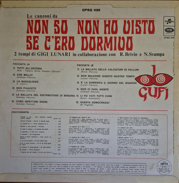 I Gufi - Non So Non Ho Visto Se C'Ero Dormivo | Columbia (CPSQ 535) - 2