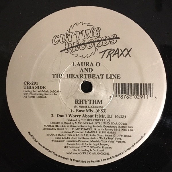 Laura O & The Heartbeat Line - Rhythm | Cutting Traxx (CR-291) Laura O & The Heartbeat Line - Rhythm | Cutting Traxx (CR-291)