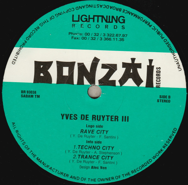 Yves Deruyter - III | Bonzai Records (BR 93038) - 2