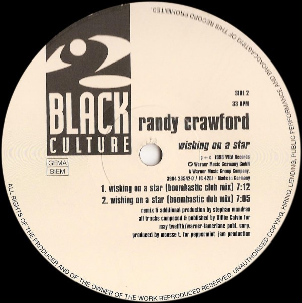Randy Crawford - Wishing On A Star (Remixes) | Black Culture (3984 23542-0) - 2 Randy Crawford - Wishing On A Star (Remixes) | Black Culture (3984 23542-0) - 2