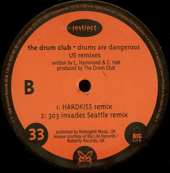 Drum Club - Drums Are Dangerous (US Remixes) | Instinct Records (EX-286-1) - 2