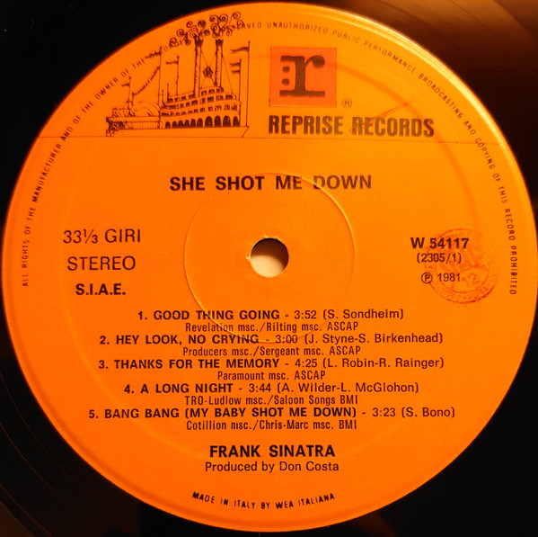 Frank Sinatra - She Shot Me Down | Reprise Records (W 54117) - 2