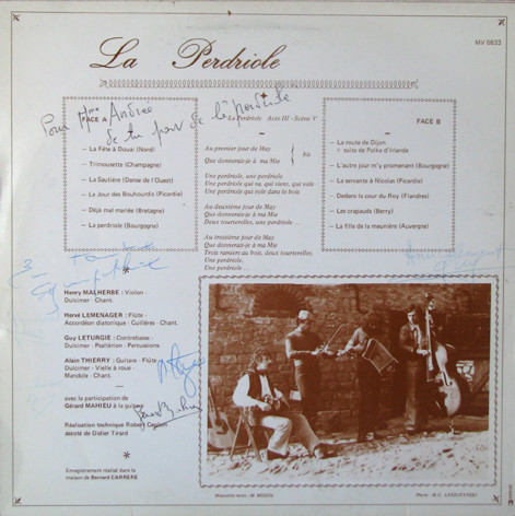 La Perdriole - Musique Traditionnelle | MV Record (MV 0833) - 2
