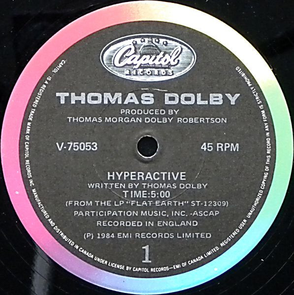 Thomas Dolby - Hyperactive! | Capitol Records (V-75053) - 3