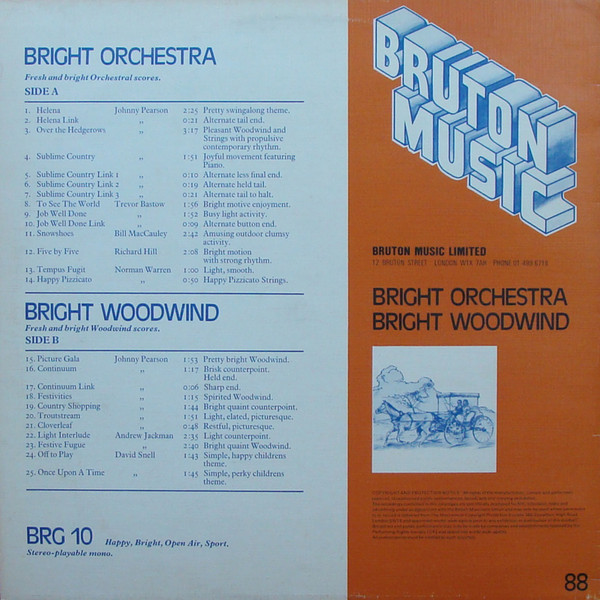 Various - Bright Orchestra / Bright Woodwind | Bruton Music (BRG 10) - 2