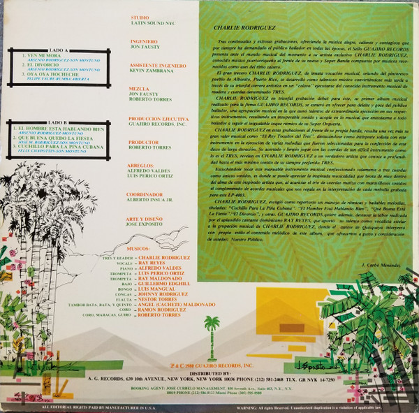 Charlie Rodriguez Y Su Conjunto Canta Rey Reyes - Charlie Rodriguez Y Su Conjunto Canta Ray Reyes | Guajiro Records (GLP 4003) - 2