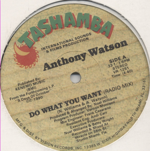 Anthony Watson - Do What You Want | Tashamba (VR-1251)
