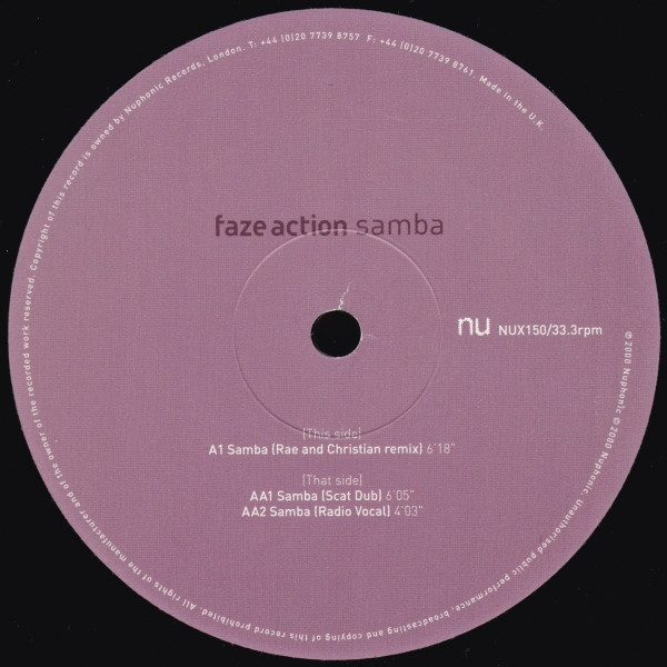 Faze Action - Samba | Nuphonic (NUX150) - 2