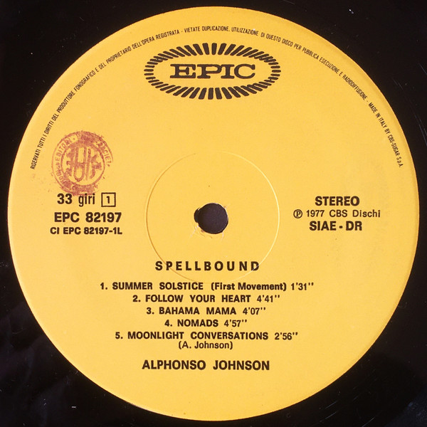 Alphonso Johnson - Spellbound | Epic (EPC 82197) - 3