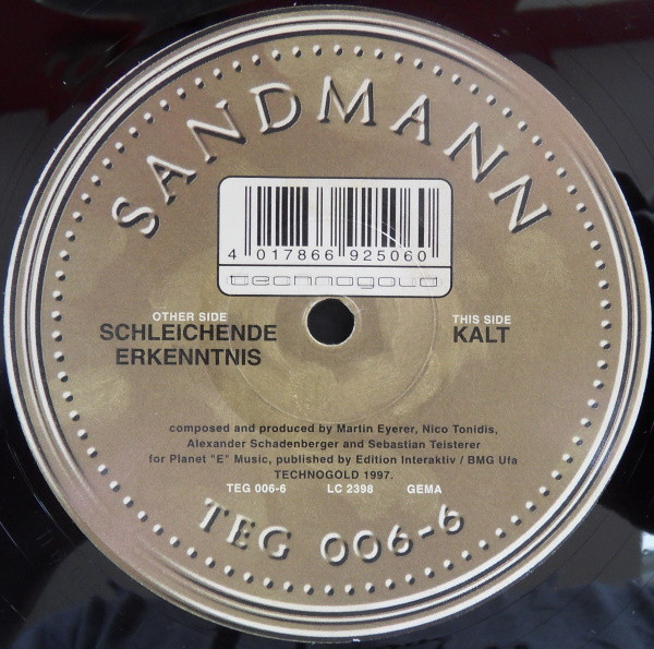 Sandmann - Schleichende Erkenntnis | Technogold (TEG 006-6) - main