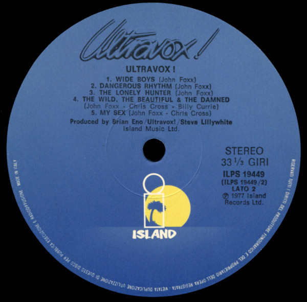 Ultravox - Ultravox! | Island Records (ILPS 19449) - 4 Ultravox - Ultravox! | Island Records (ILPS 19449) - 4