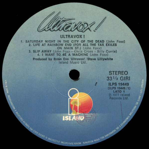Ultravox - Ultravox! | Island Records (ILPS 19449) - 3 Ultravox - Ultravox! | Island Records (ILPS 19449) - 3