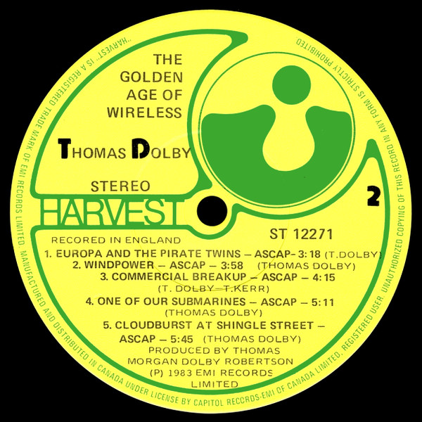 Thomas Dolby - The Golden Age Of Wireless | Harvest (ST-12271) - 4