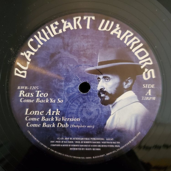 Ras Teo , Lone Ark - Come Back Ya so | Blackheart Warriors (BWR-1205)