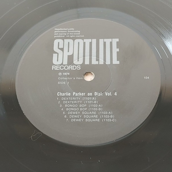 Charlie Parker - Charlie Parker On Dial Volume 4 | Spotlite Records (104) - 3