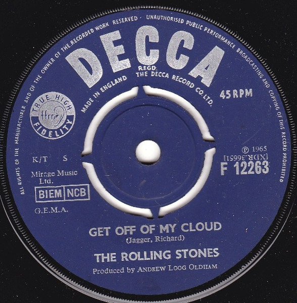 The Rolling Stones - Get Off Of My Cloud | Decca (F 12263)