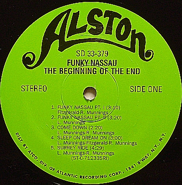 The Beginning Of The End - Funky Nassau | Alston Records (SD 33-379) - 2