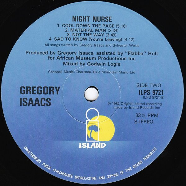 Gregory Isaacs - Night Nurse | Island Records (ILPS 9721) - 4