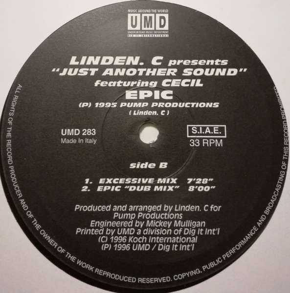 Linden C Presents Just Another Sound Featuring Cecil - Epic | Underground Music Department (UMD) (UMD 283) - 3