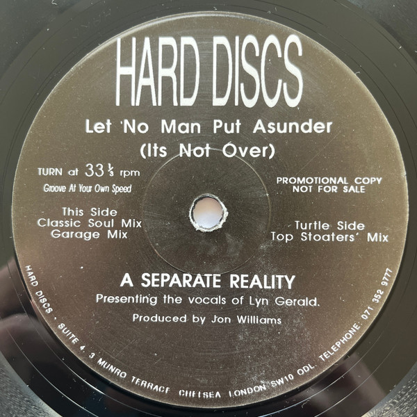 A Separate Reality - Let No Man Put Asunder (It's Not Over) | Hard Discs (HARD 1)