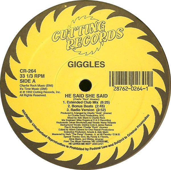 Giggles - He Said She Said | Cutting Records (CR-264)