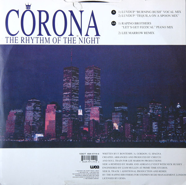 Corona - The Rhythm Of The Night | WEA (YZ837T) - 2