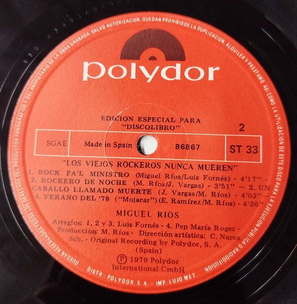 Miguel Ríos - Los Viejos Rockeros Nunca Mueren | Polydor (23 85 160) - 4