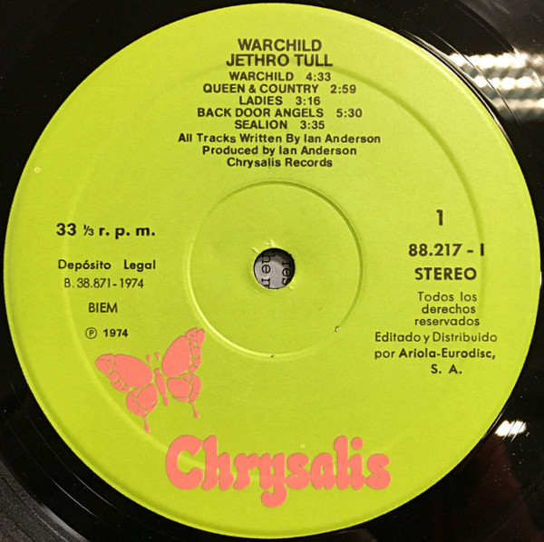 Jethro Tull - War Child | Chrysalis (88.217-E) - 4