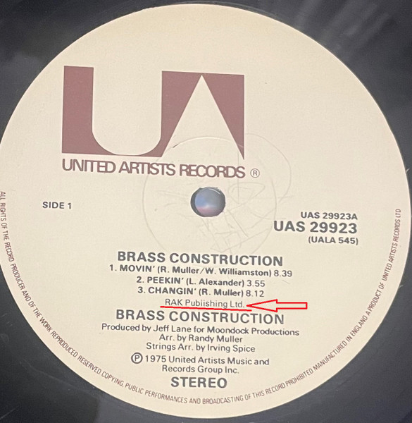 Brass Construction - Brass Construction | United Artists Records (UAS 29923) - 4