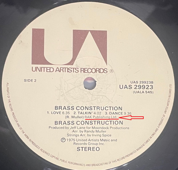 Brass Construction - Brass Construction | United Artists Records (UAS 29923) - 3