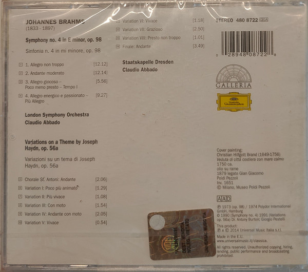Johannes Brahms - London Symphony Orchestra , Staatskapelle Dresden , Claudio Abbado - Symphony No.4 Op. 98 / Haydn Variations Op. 56a | Deutsche Grammophon (480 8722) - 2