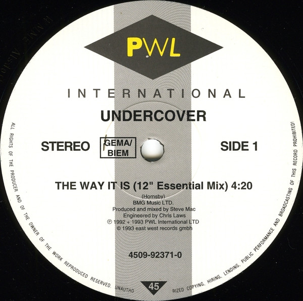 Undercover - The Way It Is | PWL International (4509-92371-0) - 3 Undercover - The Way It Is | PWL International (4509-92371-0) - 3