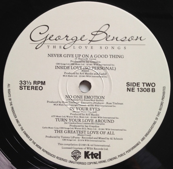 George Benson - The Love Songs | K-Tel (NE 1308) - 4
