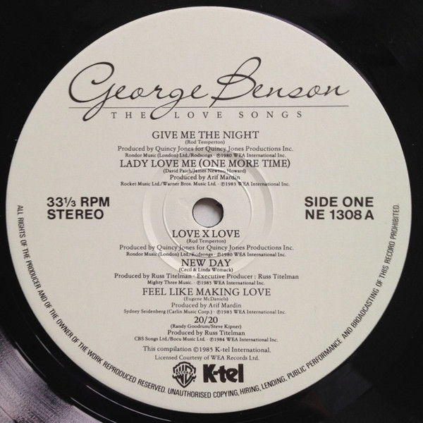 George Benson - The Love Songs | K-Tel (NE 1308) - 3