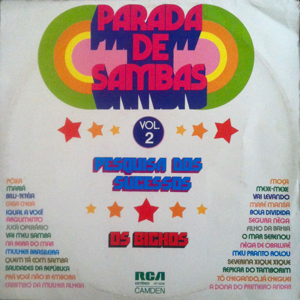 Os Bichos - Parada De Sambas -  Pesquisa Dos Sucessos Vol. 2 | RCA Camden (107.0236)