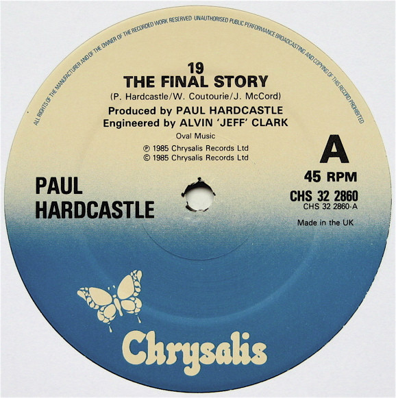 Paul Hardcastle - 19 (The Final Story) | Chrysalis (CHS 32 2860) - 3
