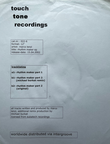 Marco Lenzi - Rhythm Maker | Touch Tone Recordings (tone 22) - 2