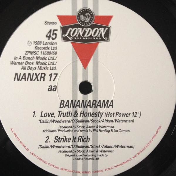 Bananarama - Love, Truth & Honesty (The Remixes) | London Records (NANXR 17) - 4