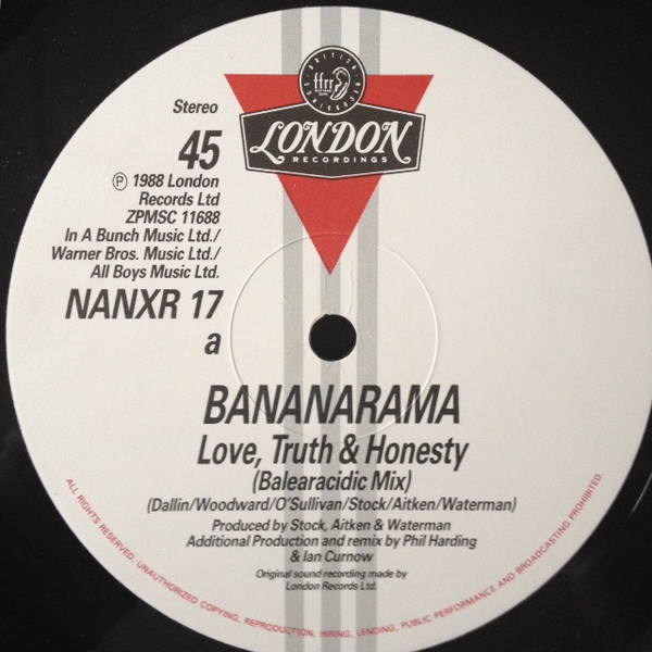 Bananarama - Love, Truth & Honesty (The Remixes) | London Records (NANXR 17) - 3