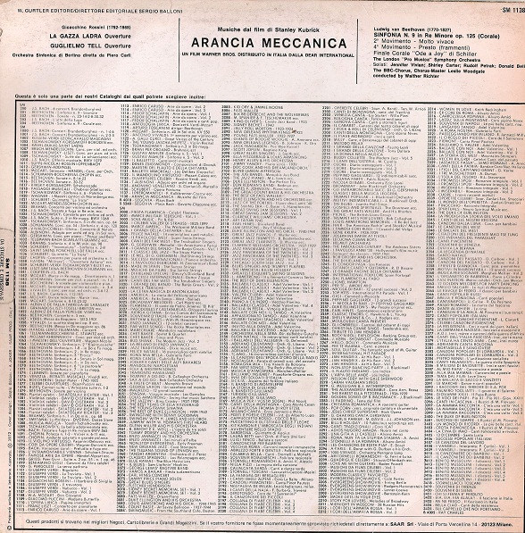 Berliner Symphoniker , The London "Pro Musica" Symphony Orchestra - Arancia Meccanica - Musiche Dal Film Di Stanley Kubrick | International Joker Production (SM 1138) - 2